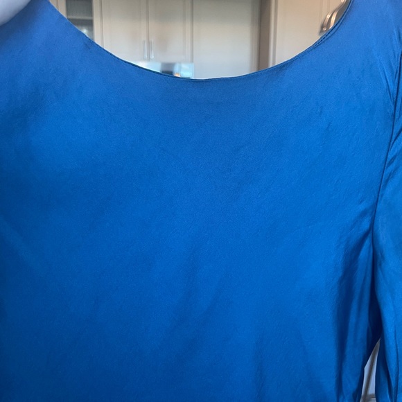 Bardot 100% Silk Blue Long Sleeve Open Back Dress - Picture 8 of 15
